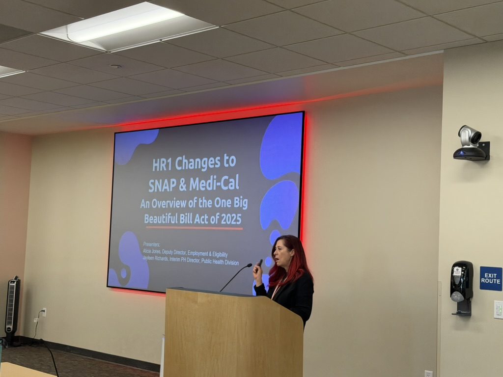 Presenter at a Community Town Hall on HR1 changes to SNAP and Medi-Cal at Partnership HealthPlan of California in Fairfield
